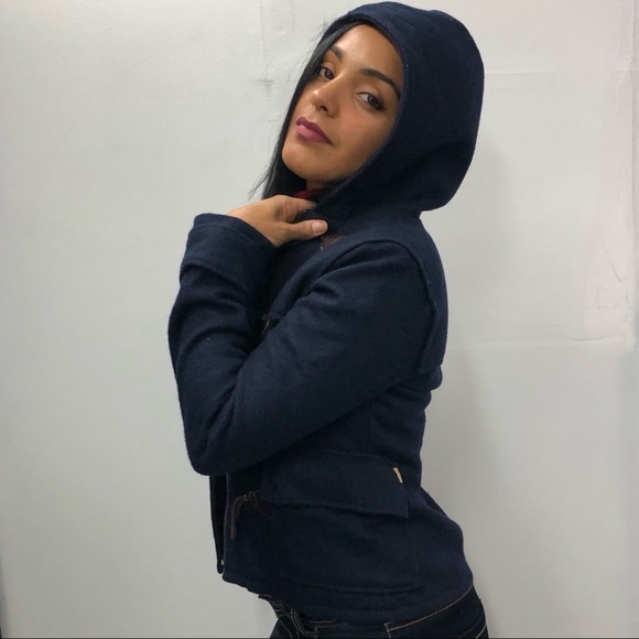 HOLLISTER Hooded Toggles Duffel Coat Jacket Sz S - Picture 5 of 7